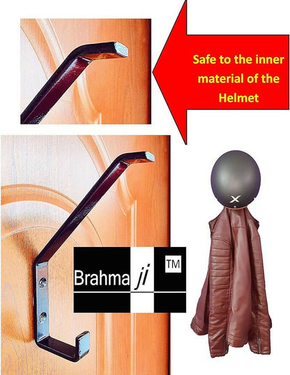 Heavy-Duty Over The Door Multi-Purpose Hook, No-Drill Door Hanger for Helmet, Bags, Clothes & Accessories WiNNY