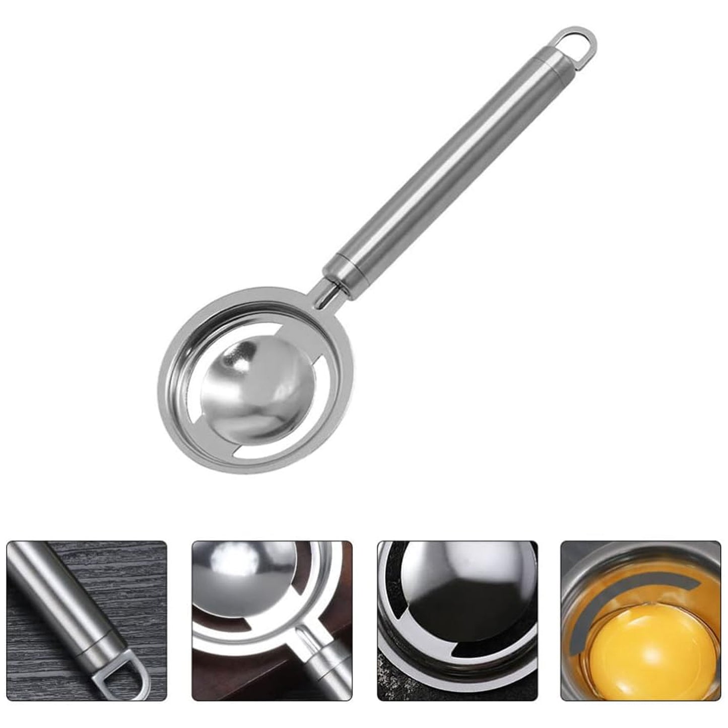 Kitchen Tools Egg Yolk White Separator Stainless Steel Egg White Separator Tools Eggs Yolk Filter Gadgets Kitchen Gadgets Separating Funnel Spoon Egg Divider Tools