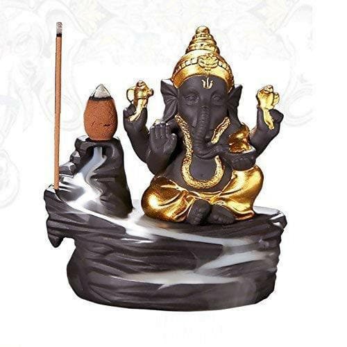 Lord Ganesha Smoke Incence Holder Dhoop Stand Fountain - HalfPe