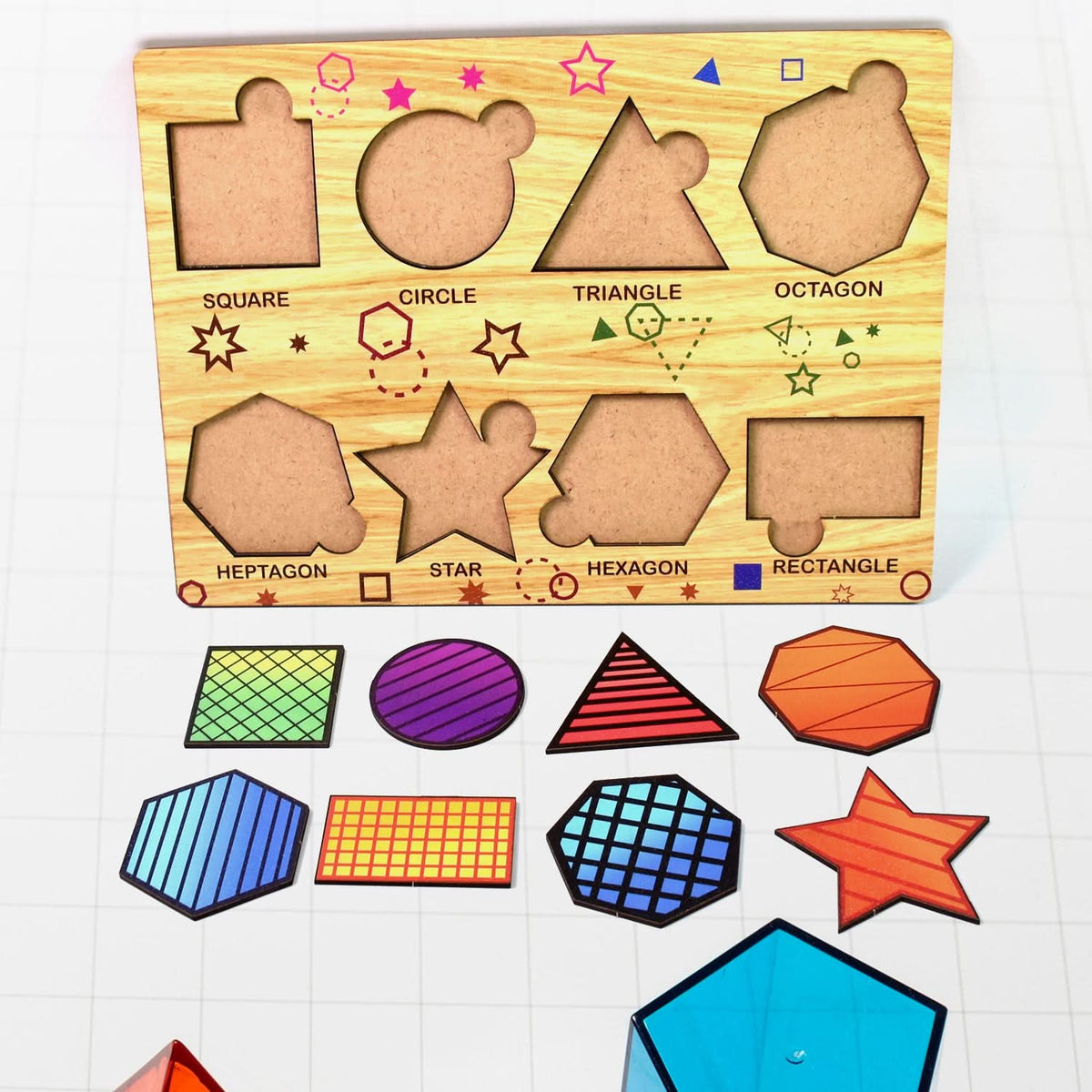 Wooden Triangles Puzzle Learning Educational Board (1 Set  2820 Cm) HP DD