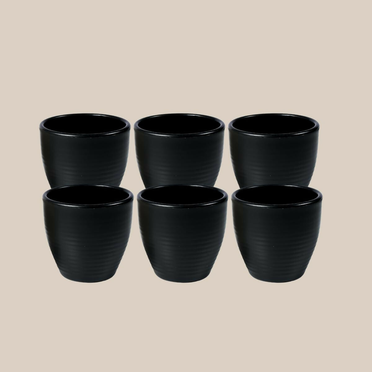 Unbreakable Kulhad Tea Cup Set of 6, 150 ml, Black, Serve Tea and Coffee in desi kulhar Cup