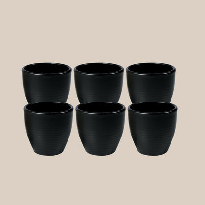 Unbreakable Kulhad Tea Cup Set of 6, 150 ml, Black, Serve Tea and Coffee in desi kulhar Cup