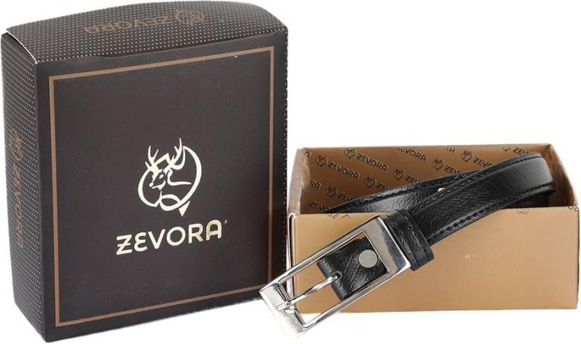 ZEVORA Girls Formal Black Texas Leatherite Belt - HalfPe