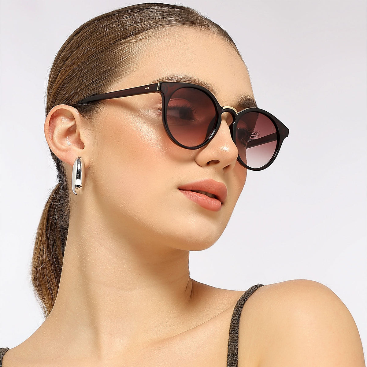 Eyejack Brown & Golden Cateye Sunglasses for Men and Women - Style L887 - view 1