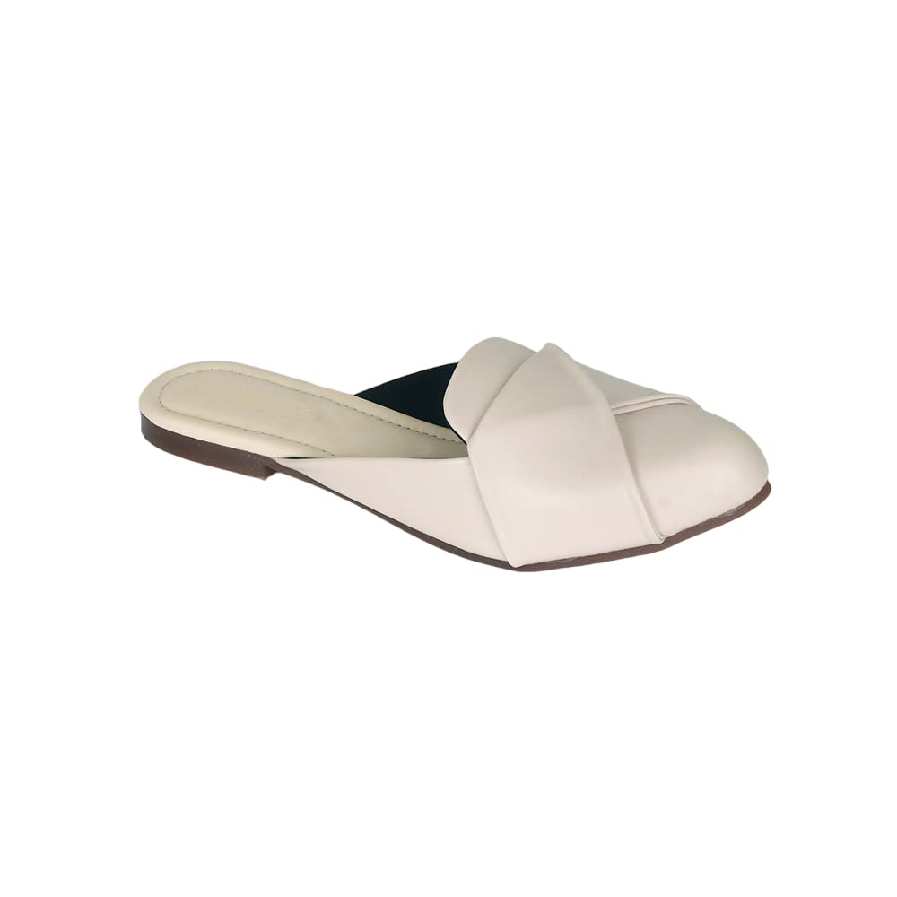 Indifeet Formal Mules for Women - Beige - Size 8