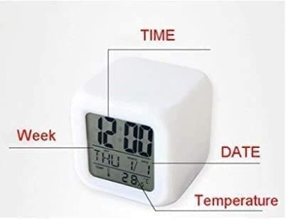 Multicolour Changing Digital LED Alarm Clock (white) - HalfPe