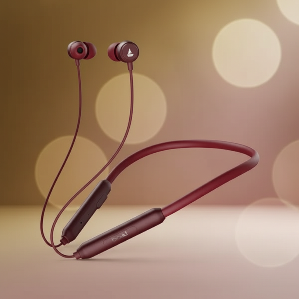 boAt Rockerz 195 Pro Bluetooth Wireless in Ear Neckband W/Up to 20 Hrs Playtime,40 Ms Low Latency Beast Mode (Maroon Maverick)