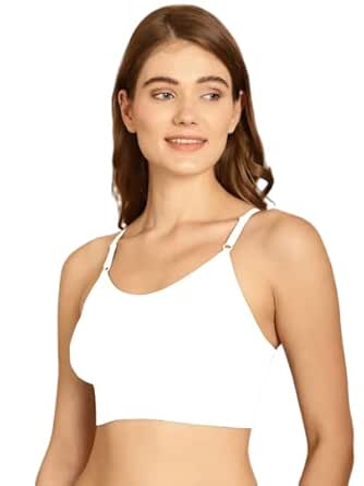 DAINTY Women's White Sports Bra – Free Size, Wire-Free Comfort (Pack of 1) DaintyCLiQ