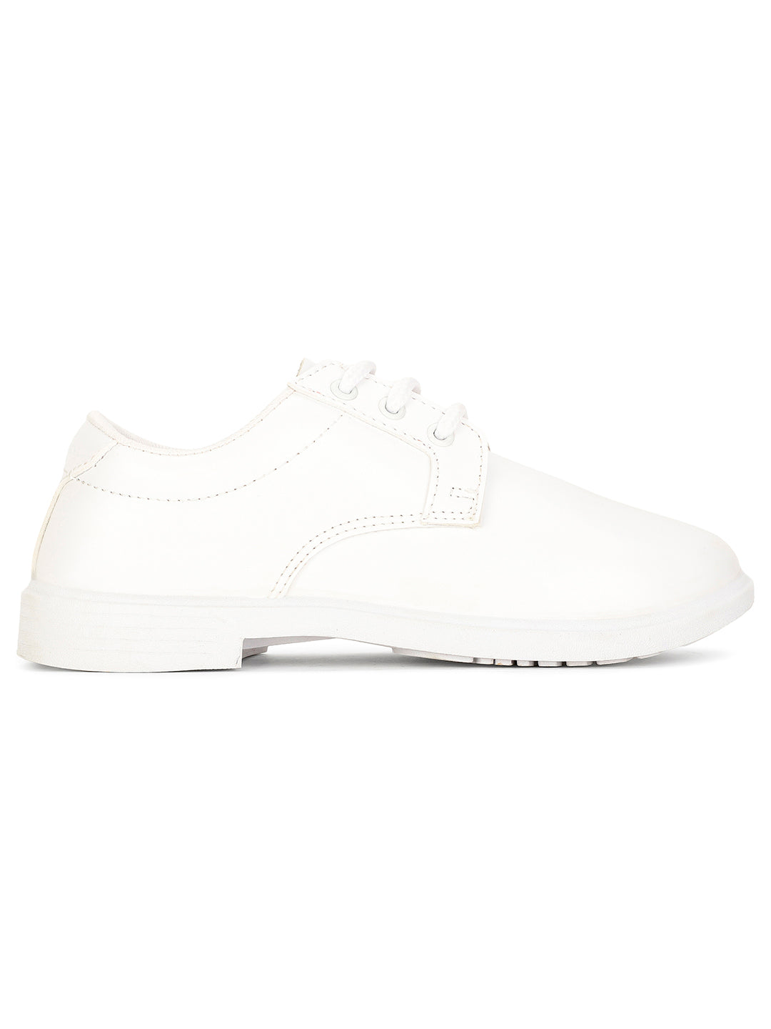 Bata Boy's White Lace-up Derby School Shoes - White