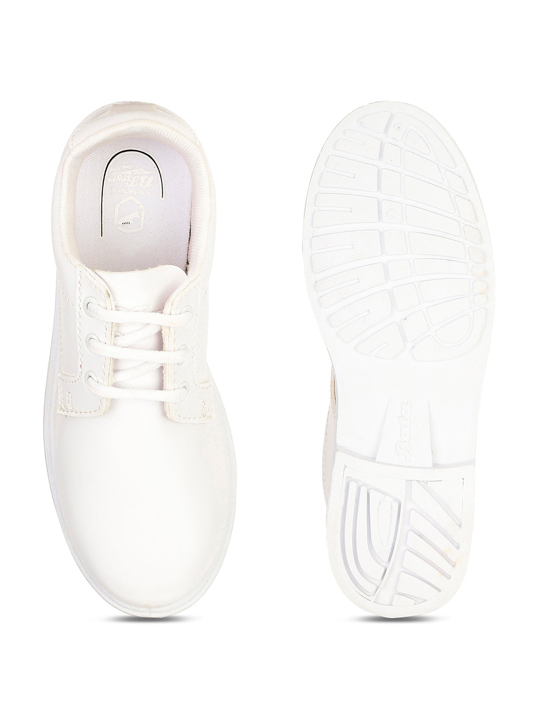 Bata Boy's White Lace-up Derby School Shoes - White