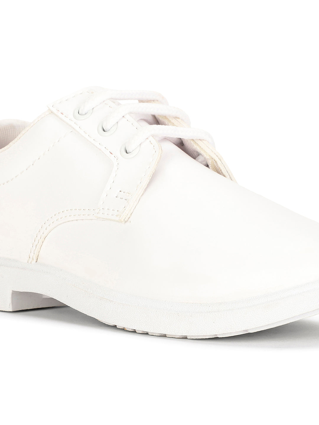 Bata Boy's White Lace-up Derby School Shoes - White