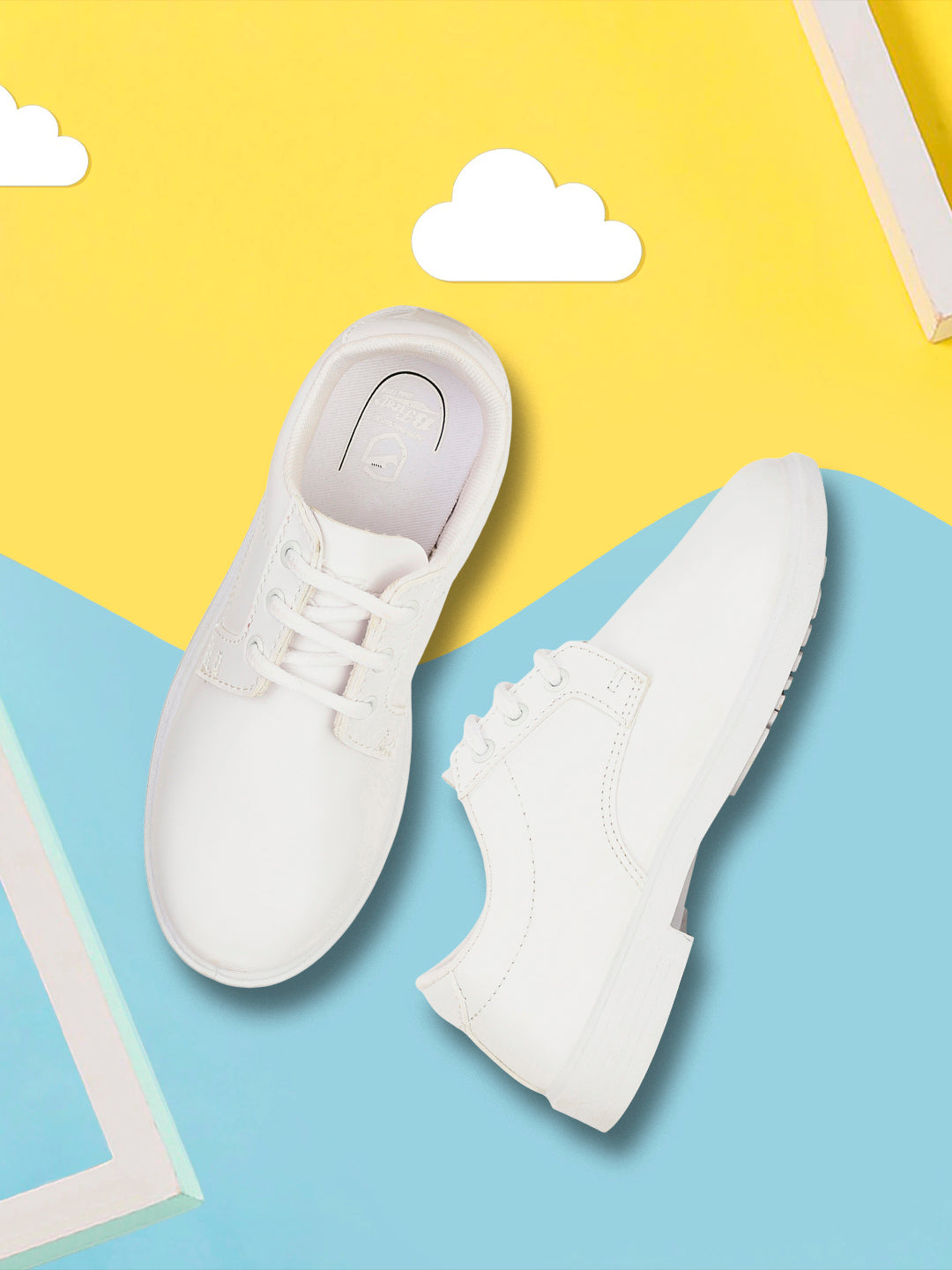 Bata Boy's White Lace-up Derby School Shoes - White