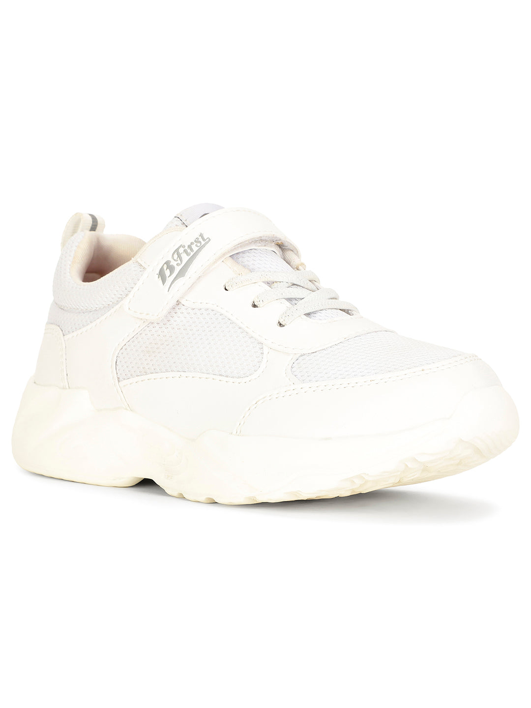 Bata Kids' Unisex White Velcro Oxford School Shoes - White