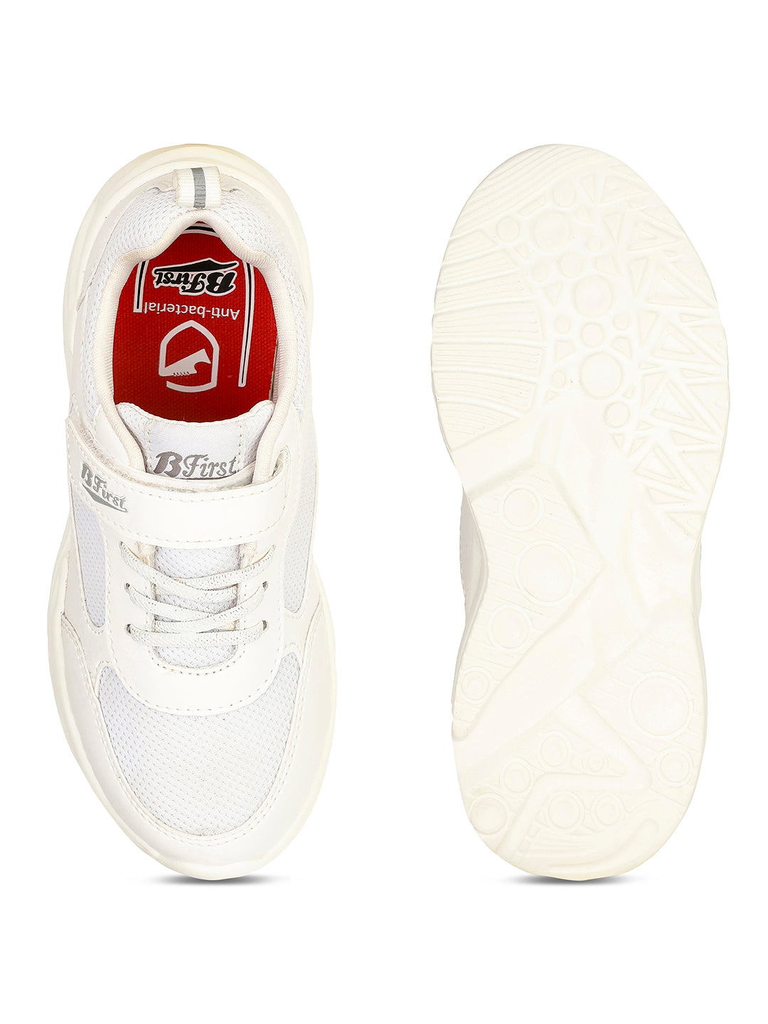 Bata Kids' Unisex White Velcro Oxford School Shoes - White