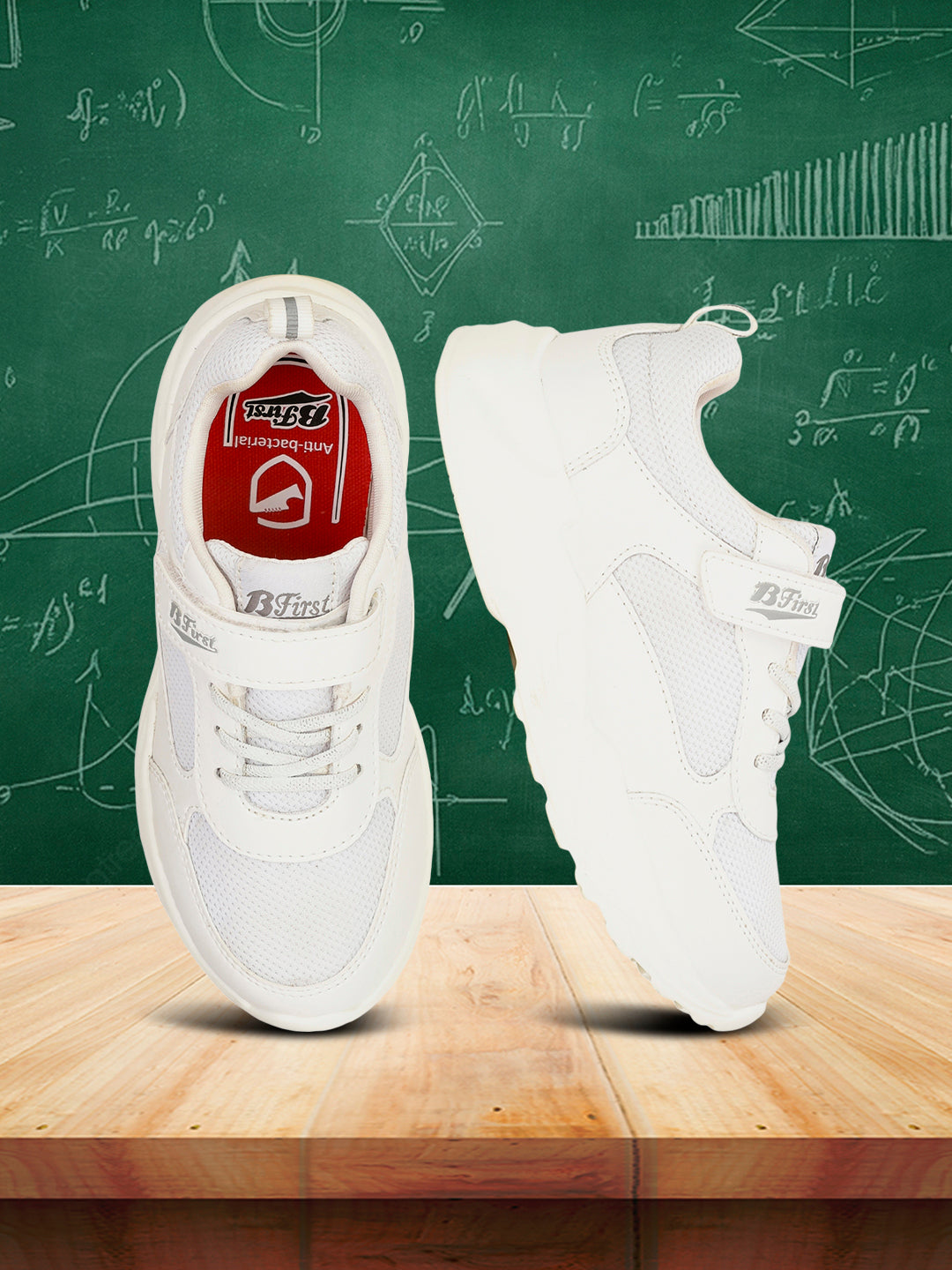 Bata Kids' Unisex White Velcro Oxford School Shoes - White
