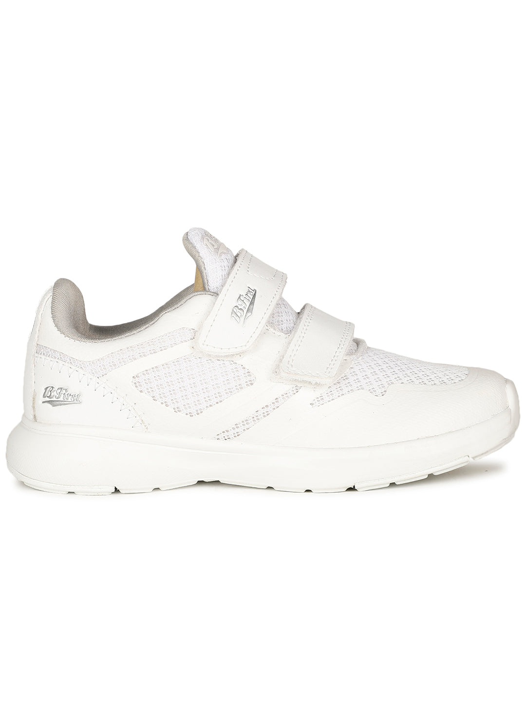 Bata Kids Unisex White Velcro Strap Oxford School Shoes - White - View 2