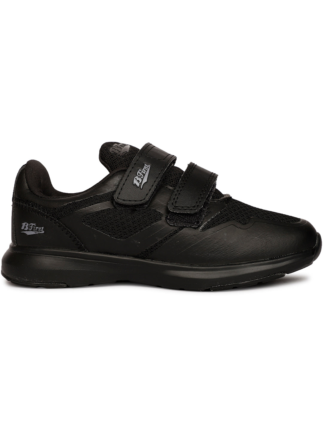 Bata Kids Unisex Black Velcro Strap Oxford School Shoes - Black - View 2