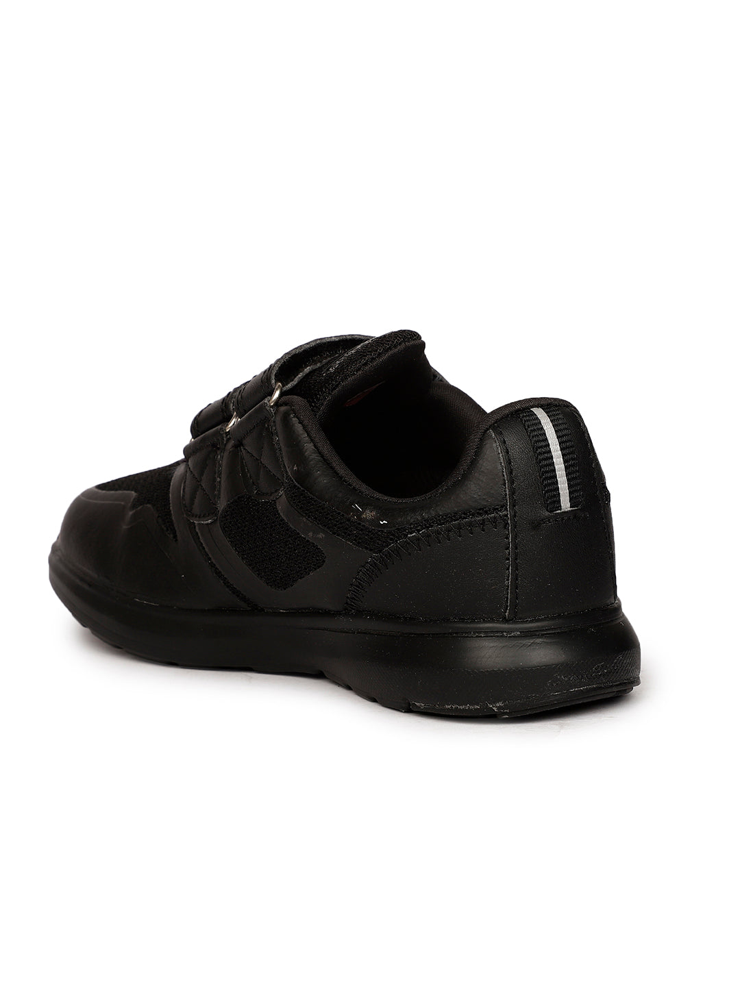 Bata Kids Unisex Black Velcro Strap Oxford School Shoes - Black - View 3