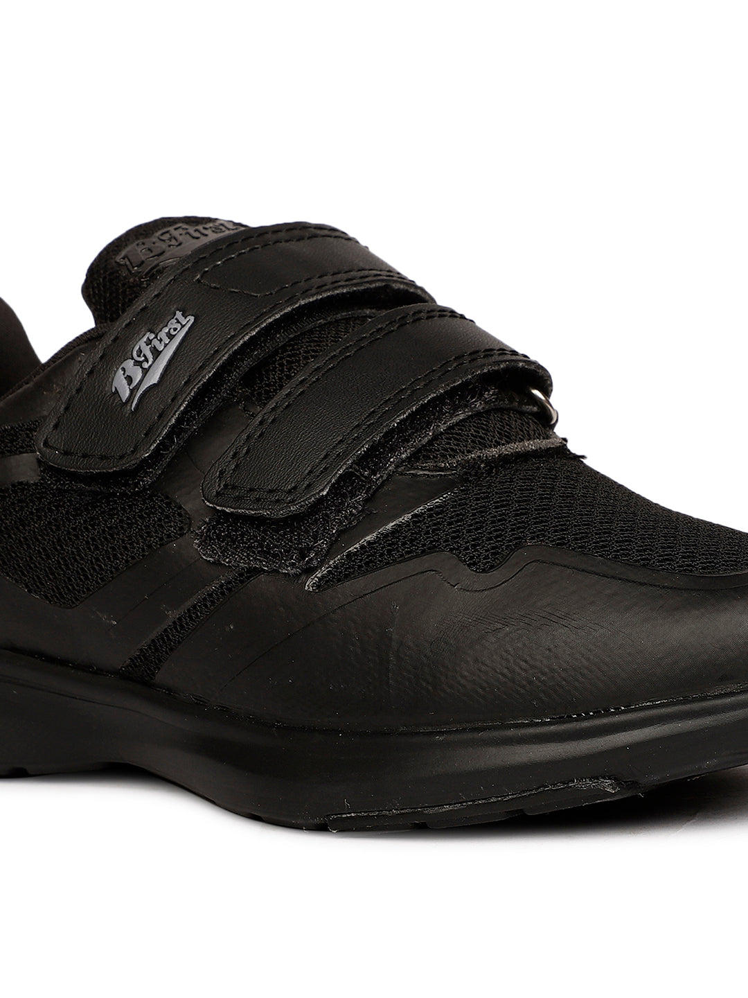 Bata Kids Unisex Black Velcro Strap Oxford School Shoes - Black - View 5