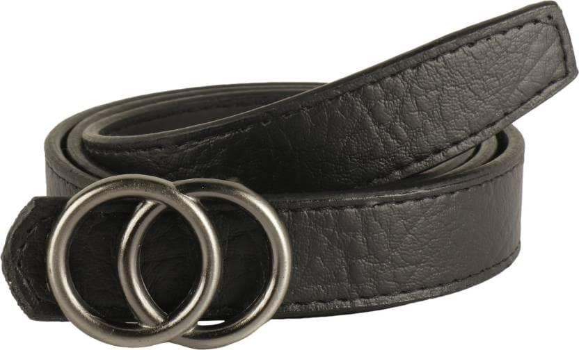 ZEVORA Girls Casual Party Black Genuine Leather Belt - HalfPe