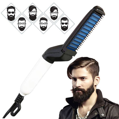 Mens Beard And Hair Curling Straightener (Modelling Comb)