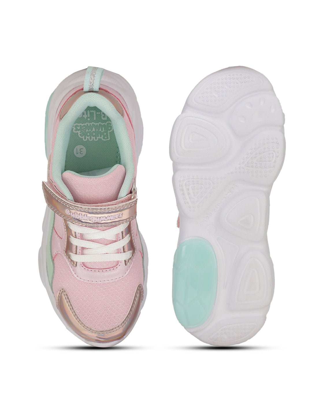 Bubblegummers Girl's Pink Casual Velcro Strap Shoes - Pink - View 4