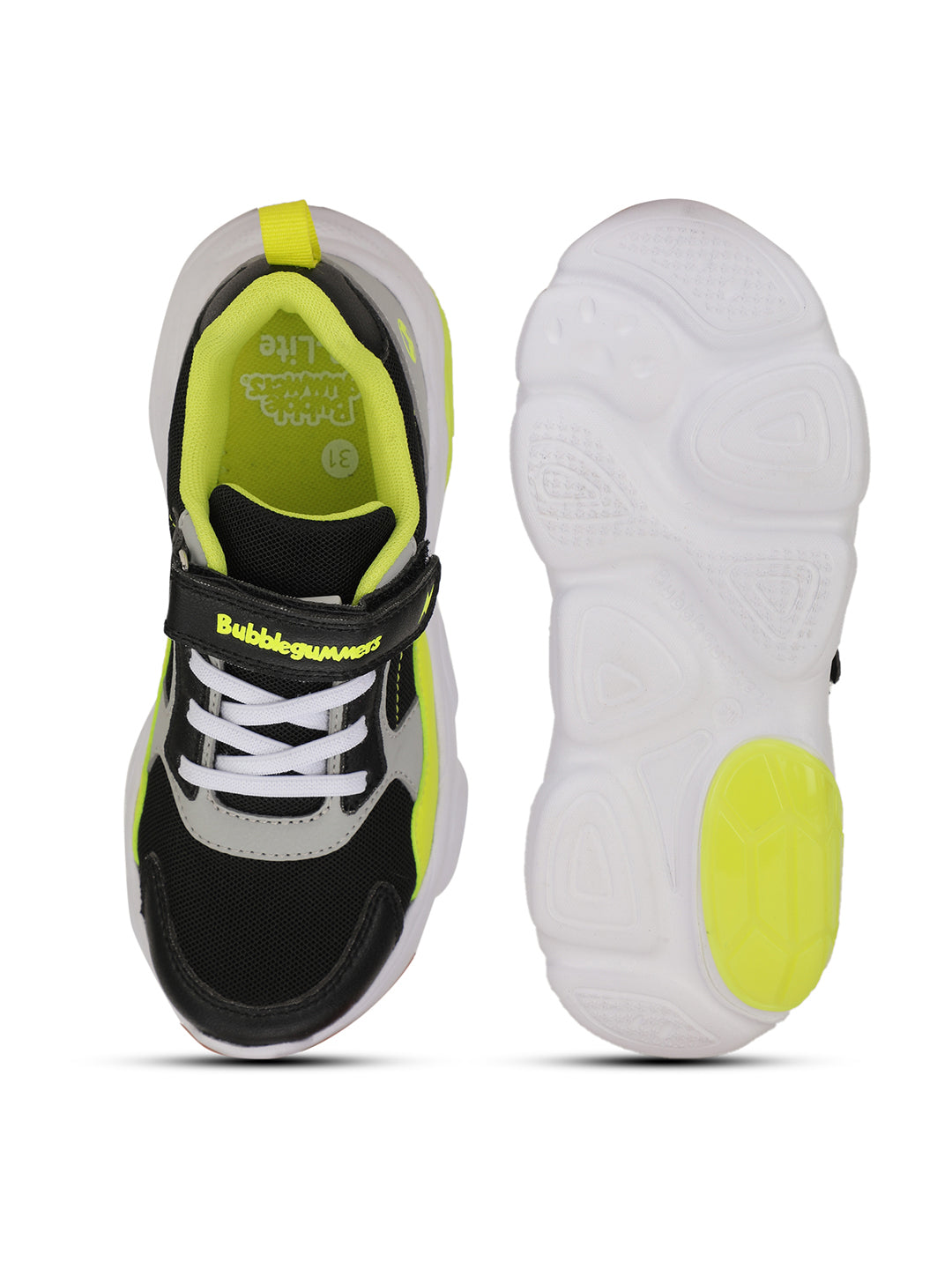Bubblegummers Boy's Black Casual Velcro Strap Shoes - Black - View 4