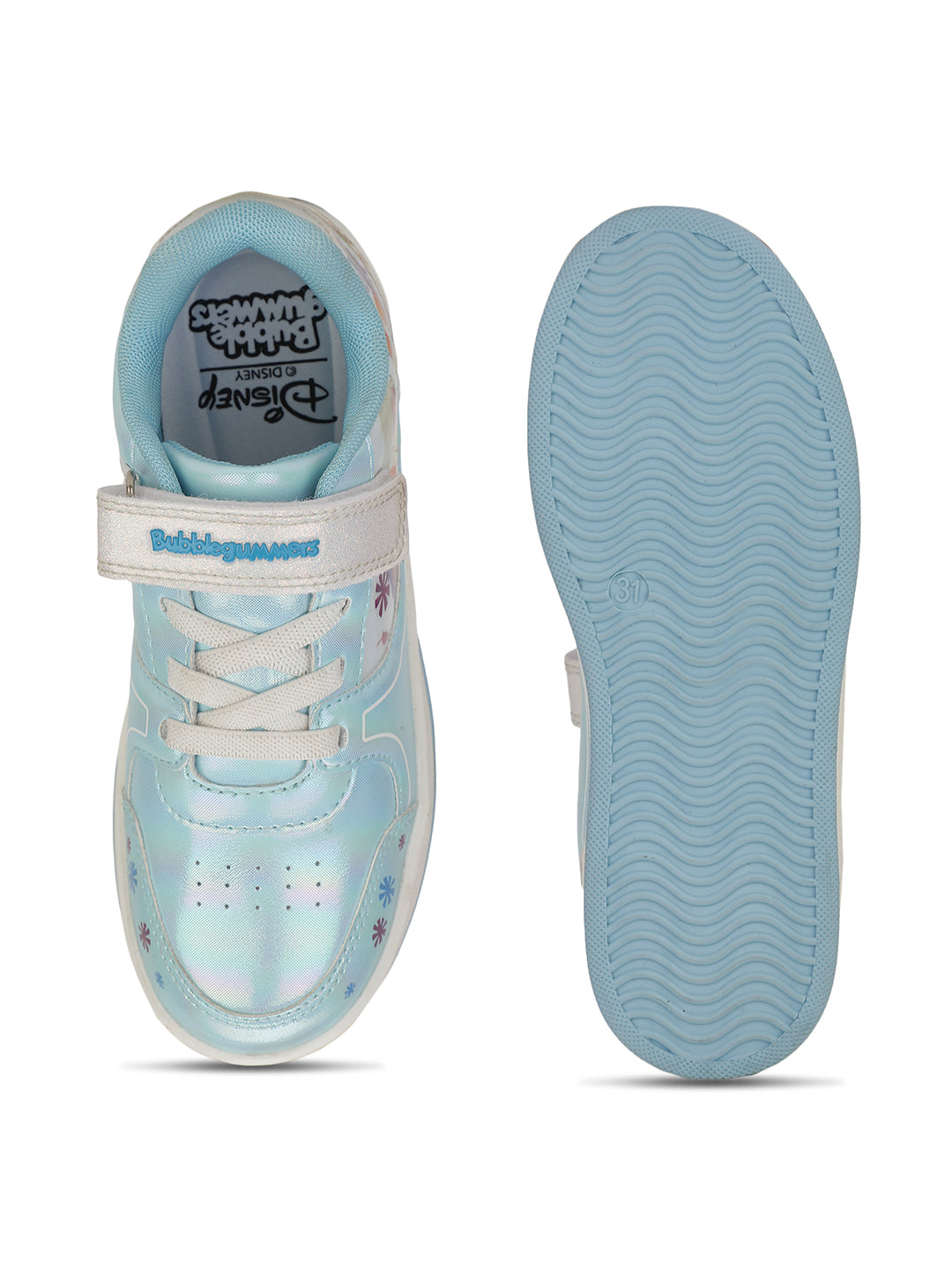 Bubblegummers Girl's Light Blue Casual Velcro Strap Shoes - Light Blue - View 4