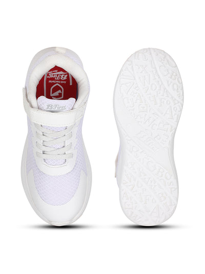 Bata Kids Unisex White Velcro Strap School Shoes - White - View 4