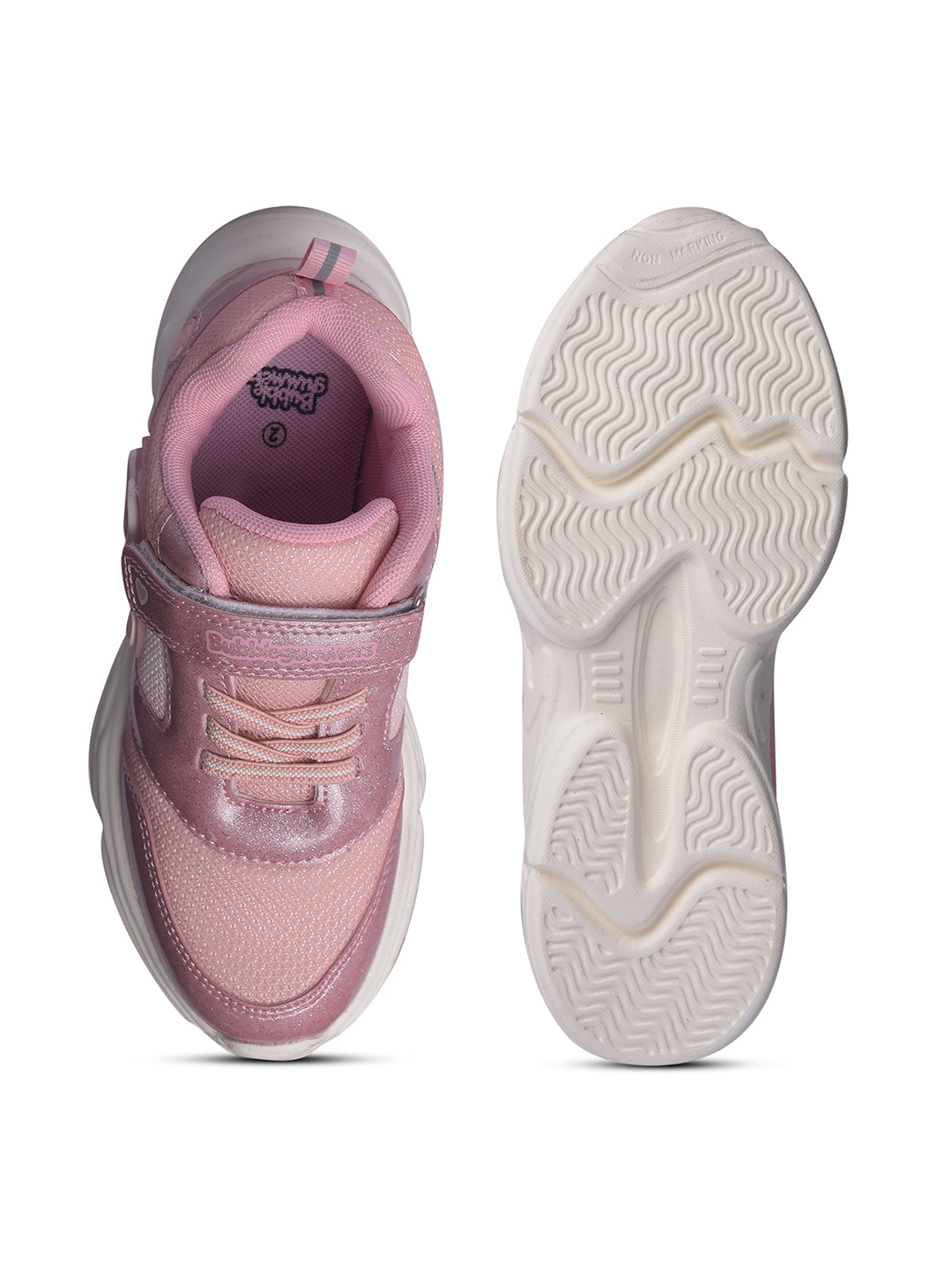 Bubblegummers Girl's Pink Casual Velcro Strap Shoes - Pink - View 4