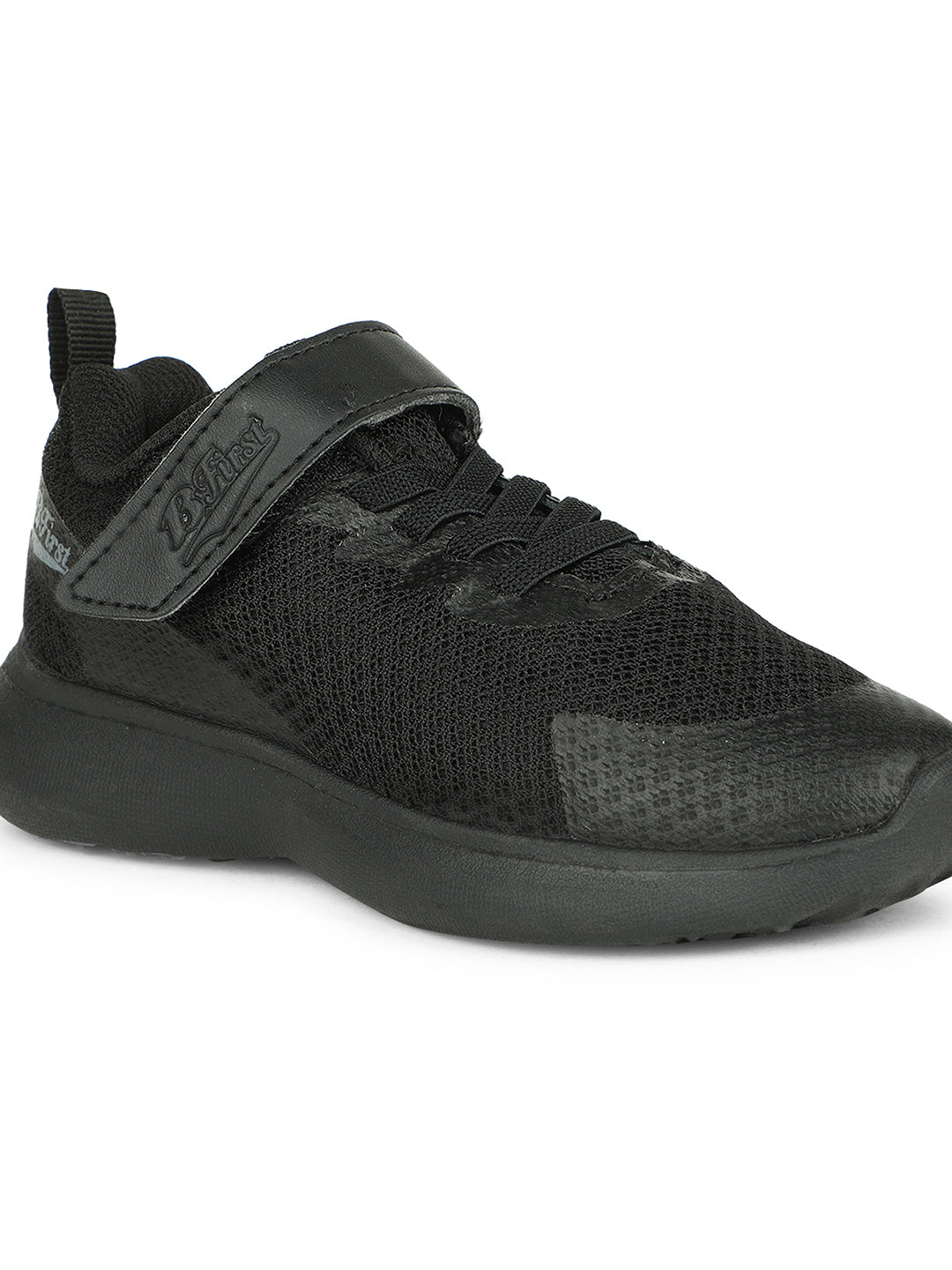 Bata Kids Unisex Black Velcro Strap School Shoes - Black - View 5