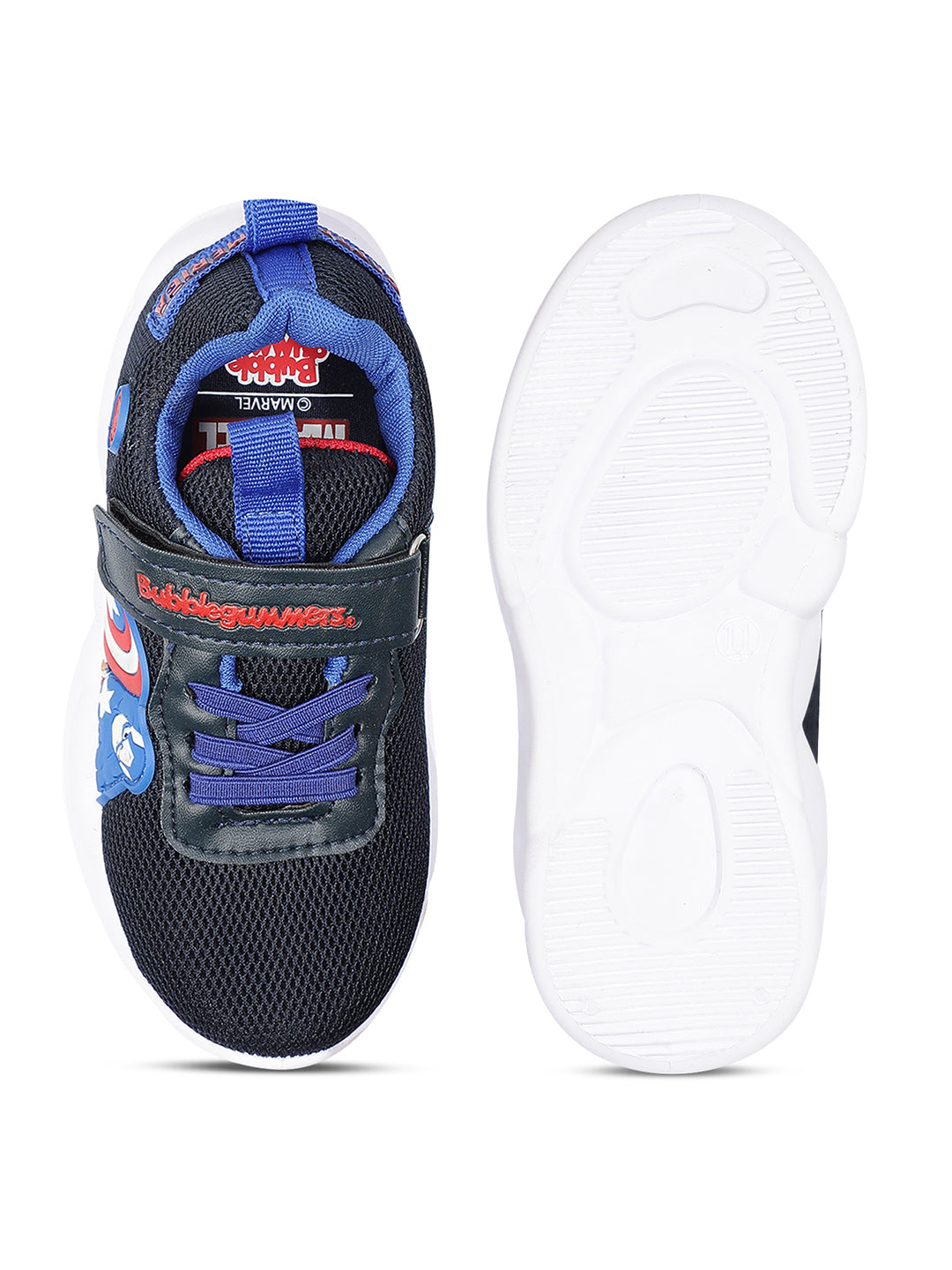 Bubblegummers Boys Casual Velcro Strap Shoes - Navy Blue - View 4