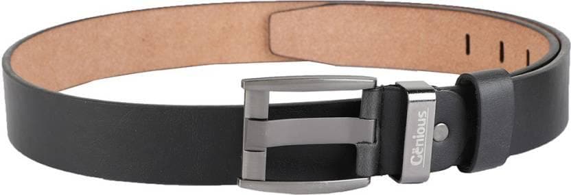 ZEVORA Men Formal Black Genuine Leather Belt - HalfPe