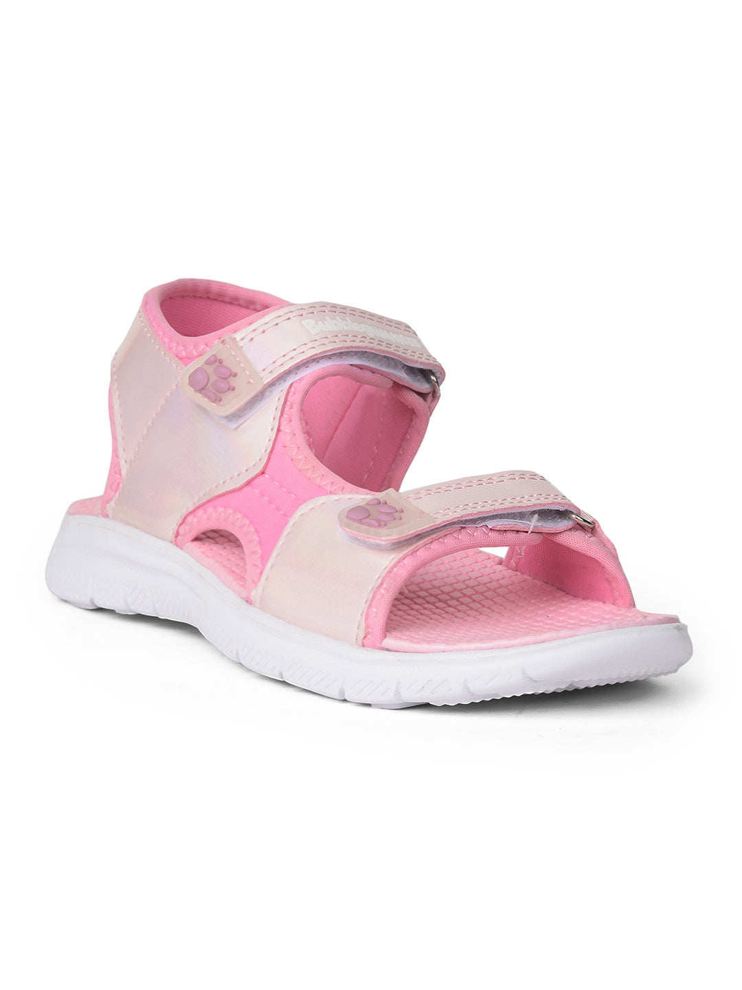 Bubblegummers Girl's Pink Velcro Strap Sporty Sandal - Pink - View 1