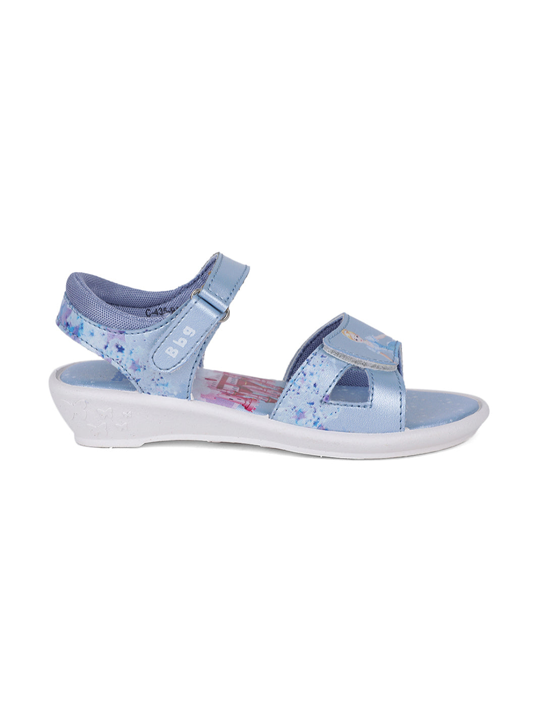 Bubblegummers Girl's Light Blue Flat Sandal With Buckle Closure - Light Blue - View 3
