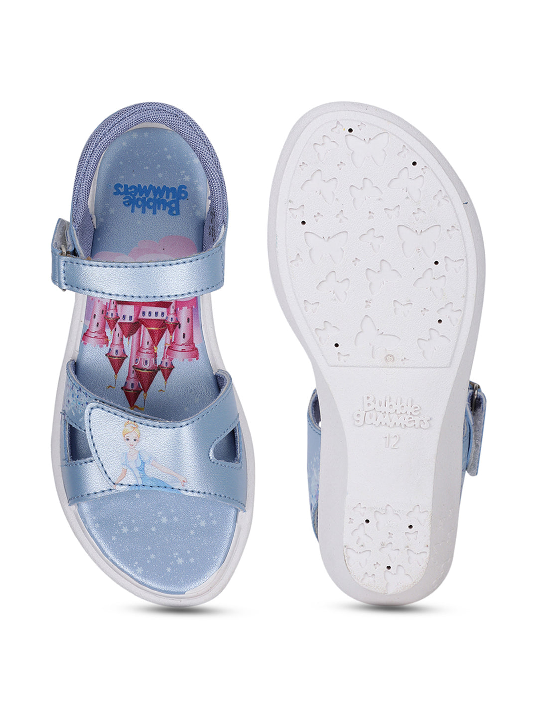 Bubblegummers Girl's Light Blue Flat Sandal With Buckle Closure - Light Blue - View 4
