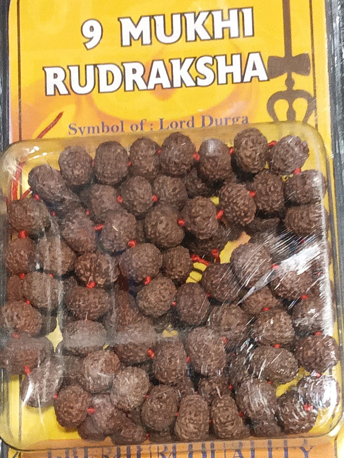 9 Mukhi Rudraksha Mala – Durga Blessing Spiritual Power Prayer Beads