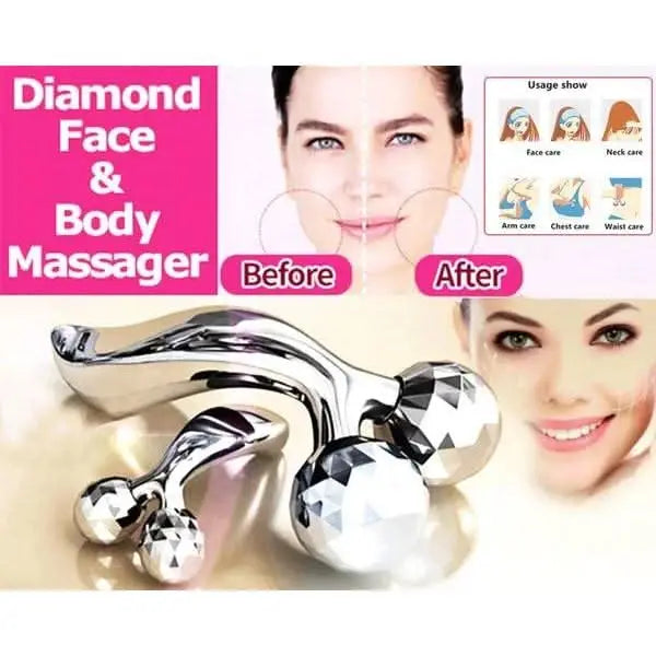 3D Face & Body Roller Massager – Manual Lifting & Toning Tool for Skin Tightening and Blood Circulation HP DD