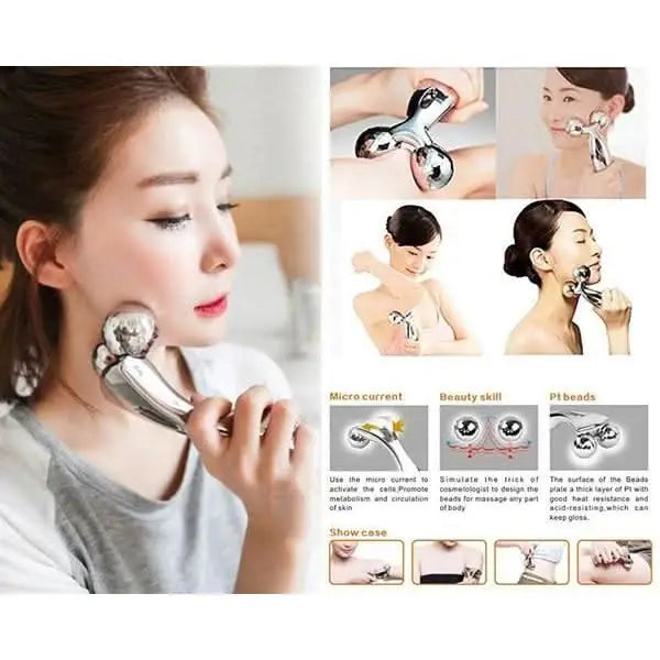 3D Face & Body Roller Massager – Manual Lifting & Toning Tool for Skin Tightening and Blood Circulation HP DD