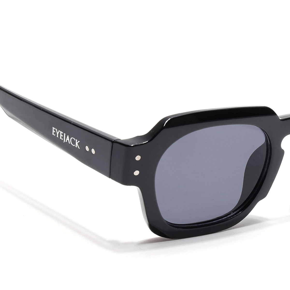 Milan Black Round Sunglasses for Men and Women - Style L990 - view 4