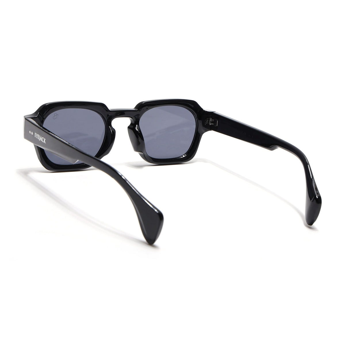 Milan Black Round Sunglasses for Men and Women - Style L990 - view 5