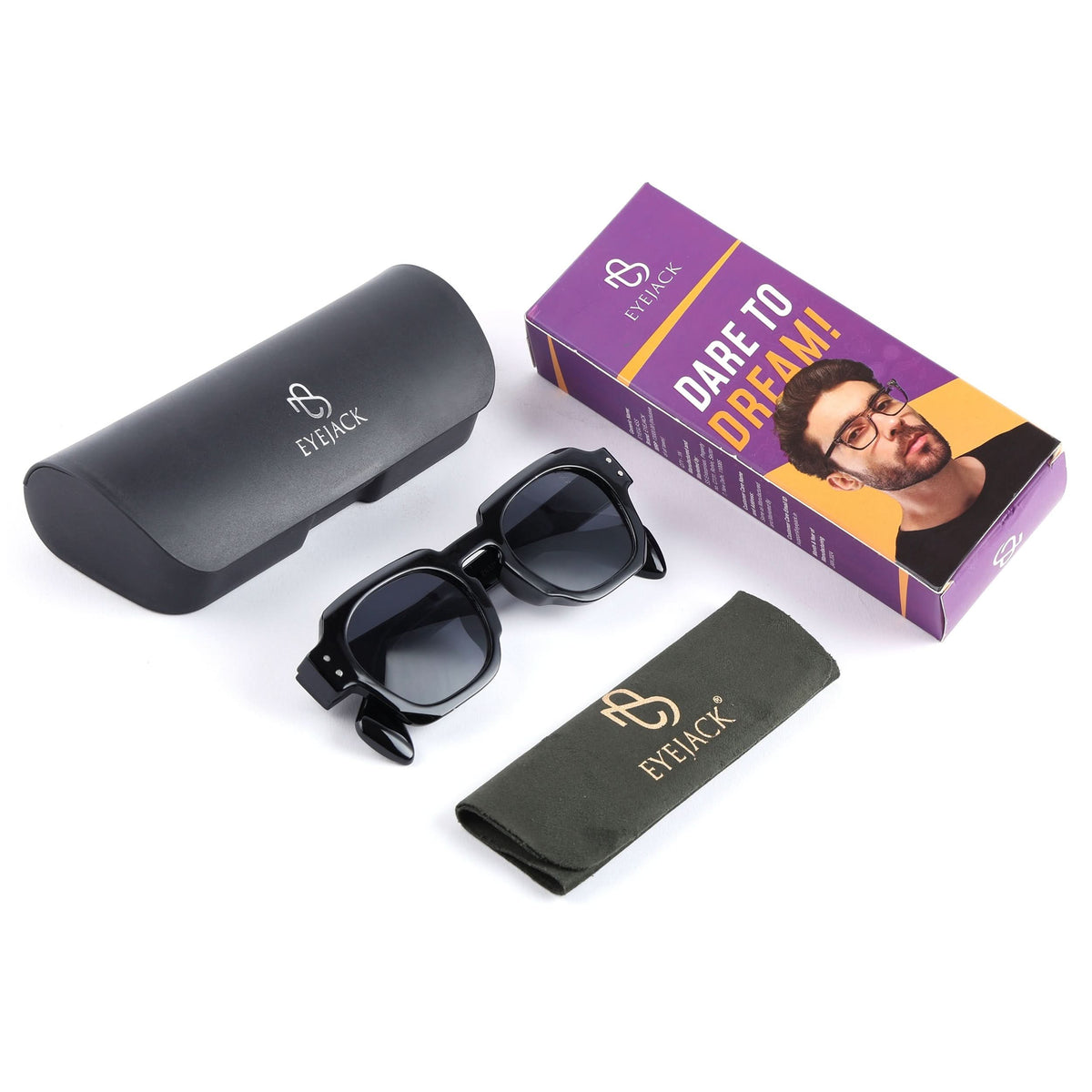 Milan Black Round Sunglasses for Men and Women - Style L990 - detail view