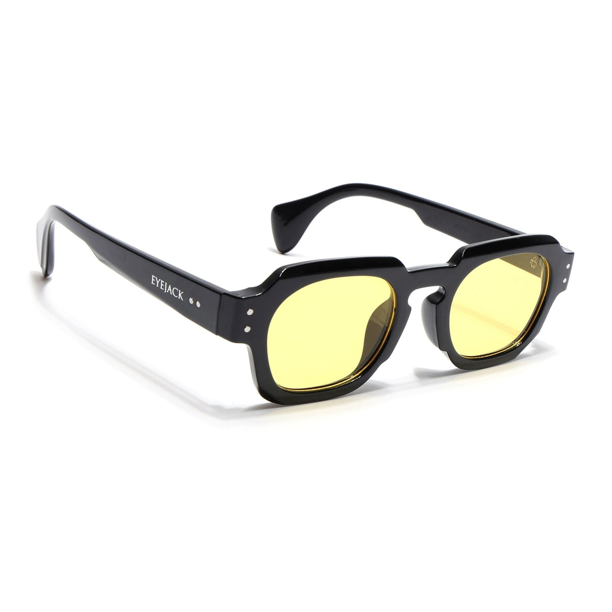Milan Black Round Sunglasses for Men and Women - Style L991 - view 1