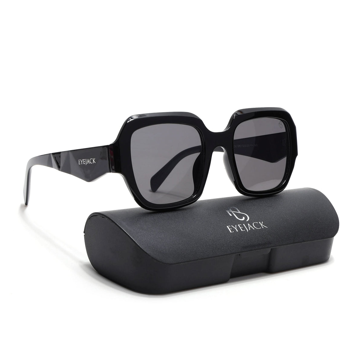 Eyejack Black Oversize Sunglasses for Men and Women - Style L994 - view 6