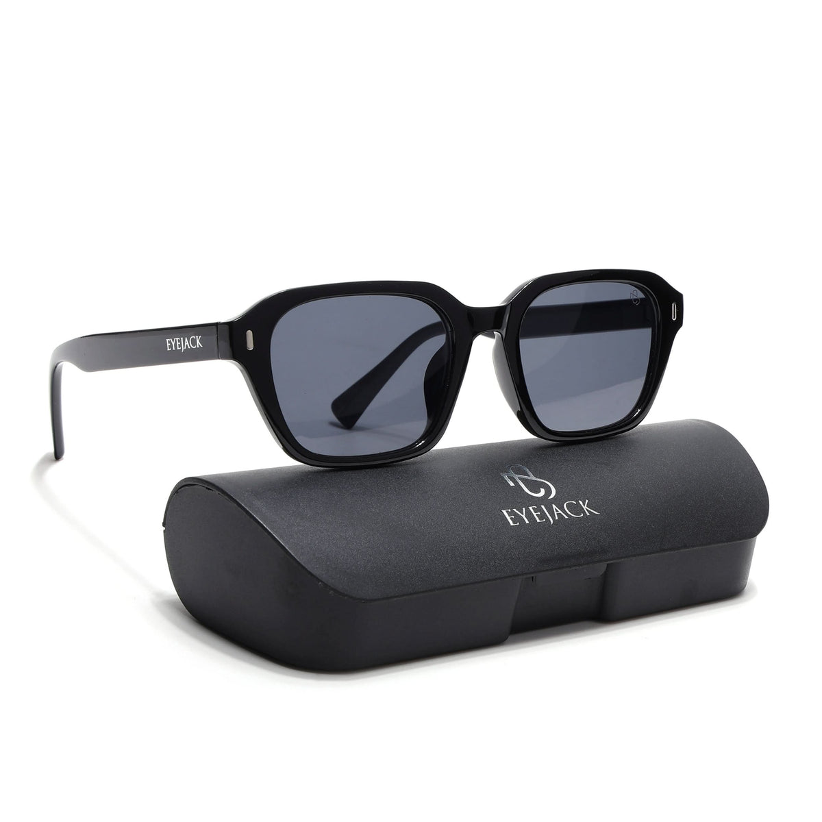 Eyejack Black Square Sunglasses for Men and Women - Style L999 - view 8