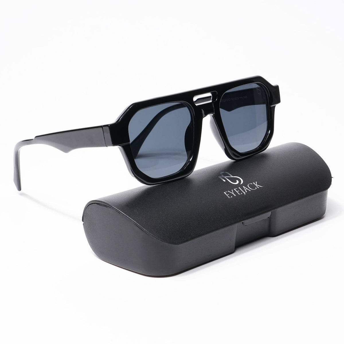 Eyejack Solar Shine Black Square Sunglasses for Men and Women - view 5