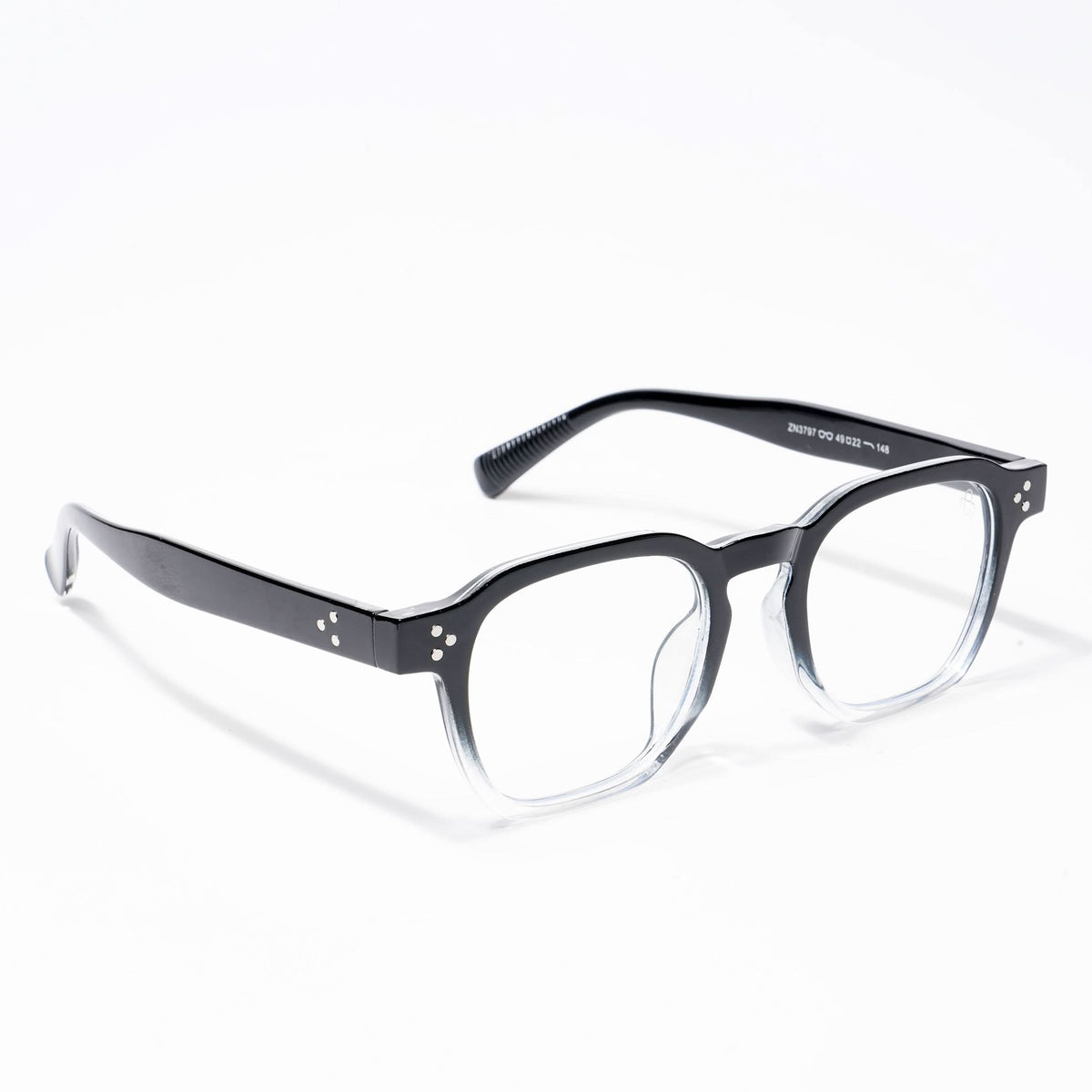 Eyejack Black & Transparent Square Eyeglasses for Men and Women - view 1