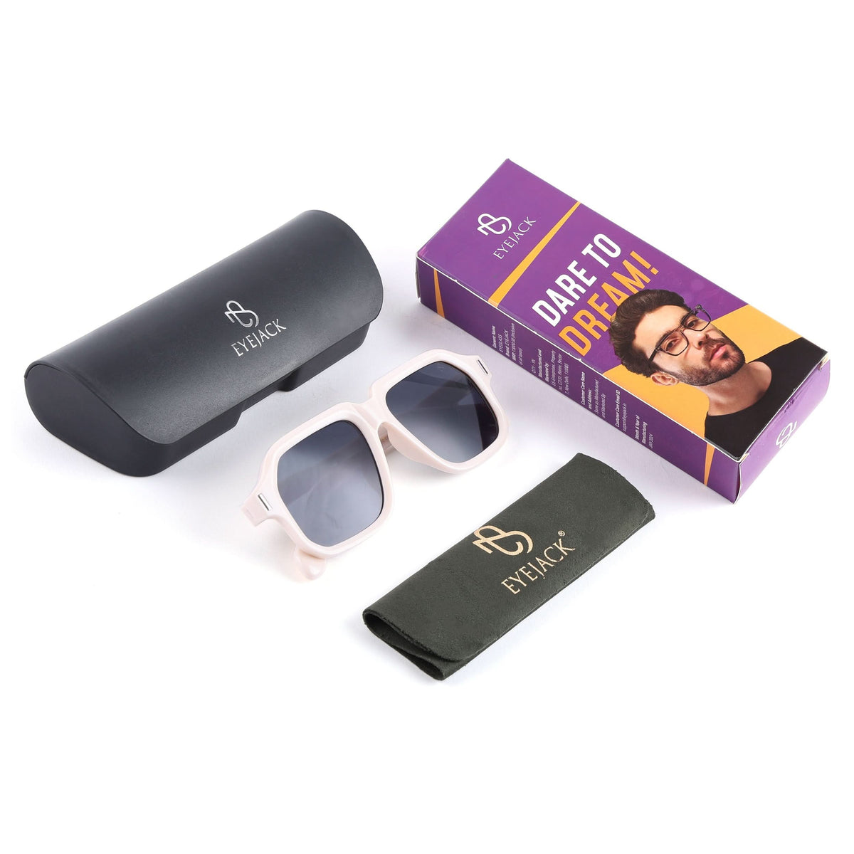 Volt Cream Aviator Sunglasses for Men and Women - detail view
