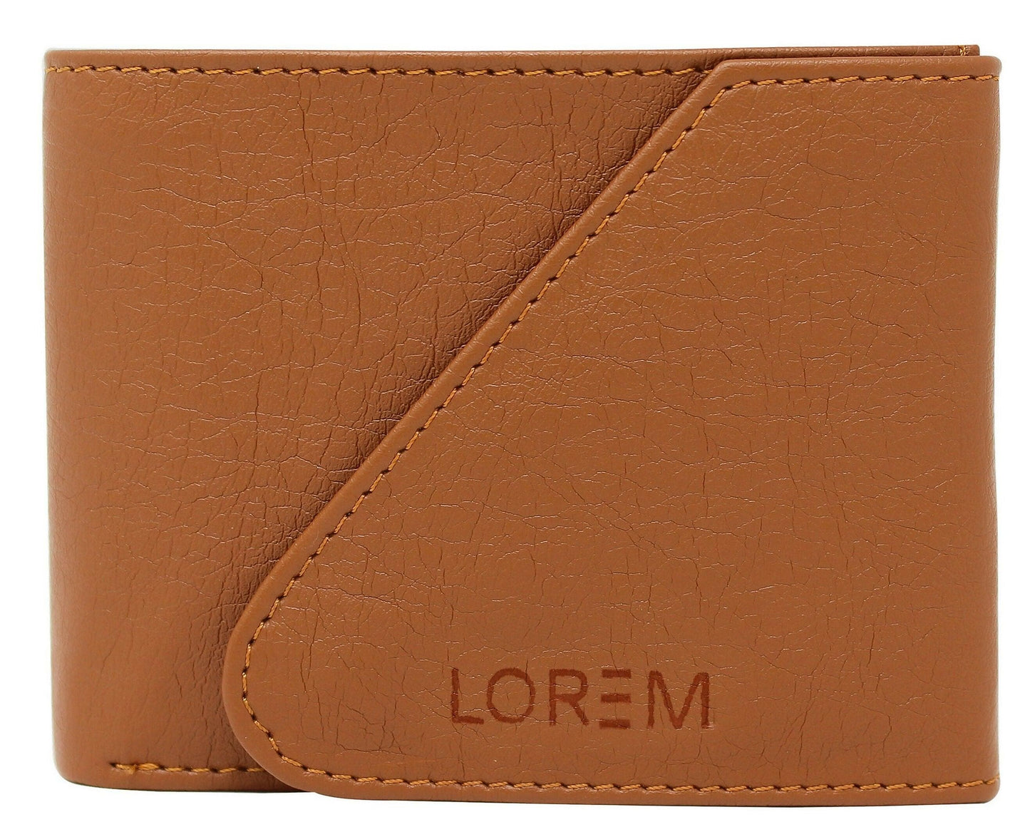 Tan Designer Tri-Fold Faux Leather 5 ATM Slots Wallet For Men - HalfPe