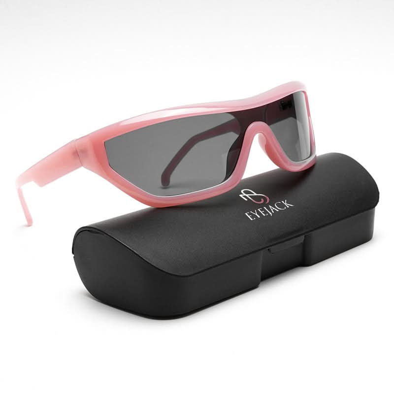 Eyejack Pink Wrap Around Sunglasses for Men and Women - view 5